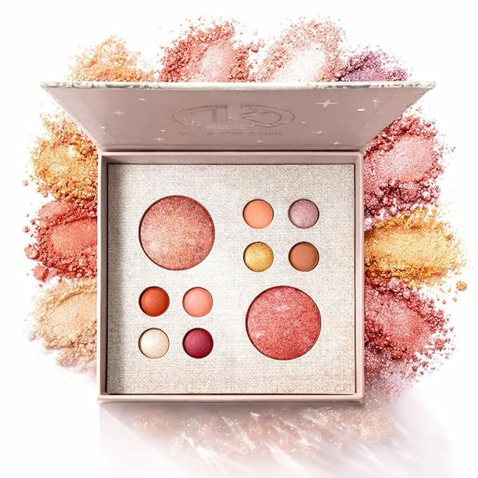 K'APEINE All-in-One Baked Makeup Palette, Eyeshadow, Blush Bronzer Eye Shadow Palette, Neutral Highly Pigmented Shades, Buildable & Blendable, Travel-Size Compact, Full Face Makeup Gift Set for Women