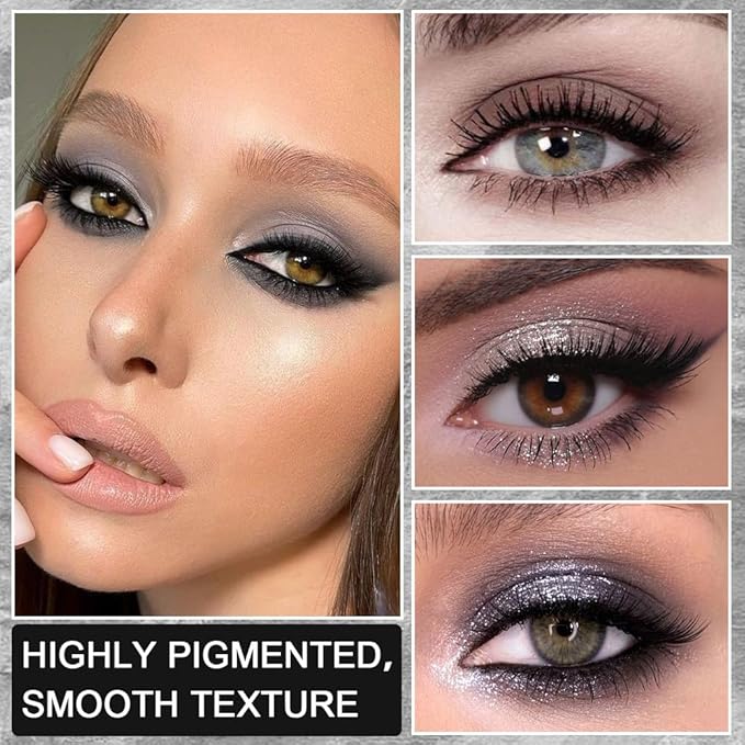 CAKAILA 42 Colors Smokey Eye Shadow Makeup Palette,Nude White Black Grey Brown Matte Shimmer eutral Natural Eyeshadow,Waterproof, Long Lasting Naturing-Looking