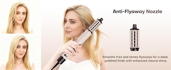 Hair Dryer Brush Blow Dryer, Hair Tools for Styling, Brush Hair Dryer, Air Curler Multi Styler Hair Tool, Plasma IONs Technology Hair Dryer Styler (6-in-1)