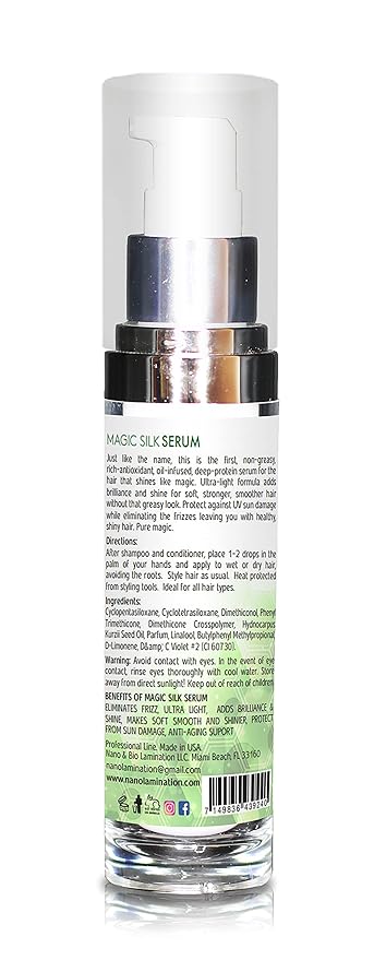 Magic Silk Serum – Shimmer and Shine Hair Serum – Advanced Anti-Frizz Hair Products for Women and Men for Stronger and Softer Hair – UV Protection – Ultra-Lightweight Formula