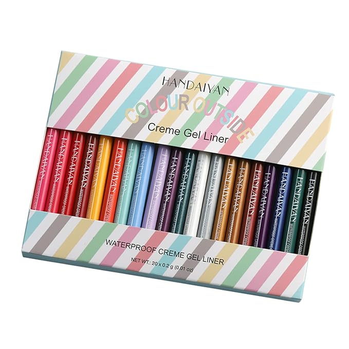 20 PCS Colored Eyeliners Pencil Set, 20 Colors Waterproof Long Lasting Retractable Matte Colorful Eyeliner Milti-Functional Eyeliner Eyeshadow Pen Gifts Mother's Day for Women