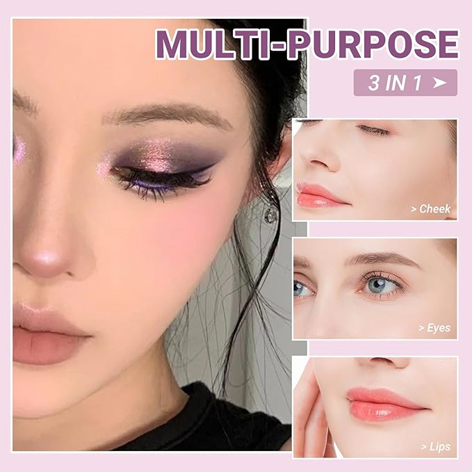 Refillable Eyeshadow Palette - Matte/Glitter/Duo-Chrome Pressed Powder & Cream Formula, Neutral/Shimmer/Smokey Multichrome, Travel-Friendly Iron Pan Refills (Chameleon, D46)