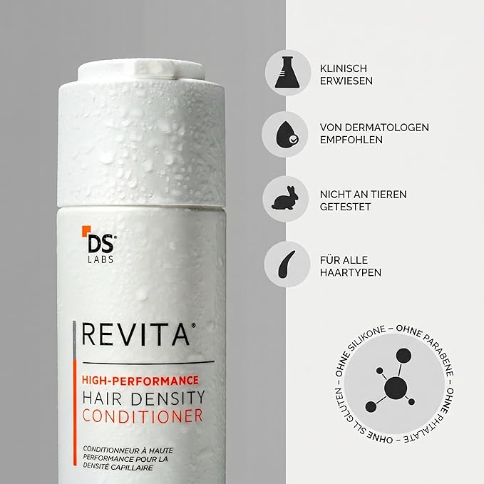 DS Labs For Men & Women Revita Conditioner - Scalp Refreshing Hydration for Fuller Looking, Weightless Hydration, Caffeine, Turmeric, Sulfate & Silicone Free, Color Safe, 205 mL