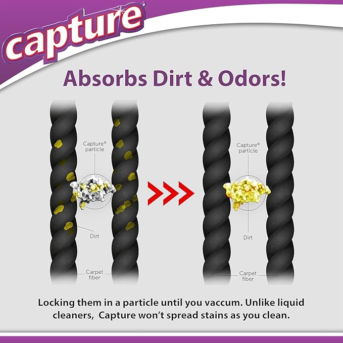 Capture Carpet Total Care Kit 250 - Carpet Deodorizer & Freshener Powder - Spot & Stain Remover - Pet Odor Eliminator - Fresh Natural Scent - Dry Rug Powder Cleaner w/Pre-Mist Spray
