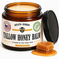 Organic Beef Tallow for Skin - 2OZ (Unscented, Concentrated) — US-Made Grass Fed Tallow and Honey Balm Moisturizer for Face, Hands & Body — Intensive Care for Dry Sensitive Skin, Eczema (No Additives)