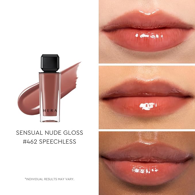 HERA Sensual Nude Lip Gloss #462 SPEECHLESS | Volumizing Sheer & Glossy Finish, Non-sticky, Moisturizing and Hydrating, Korean Makeup, 0.17 oz. (5g)