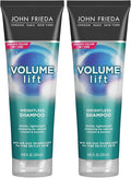 John Frieda Volume Lift Weightless Shampoo, Lightweight Volumizing Shampoo with Air-Silk Technology for Fine or Flat Hair, Adds Natural Fullness, Safe for Color-Treated Hair, 8.45 Oz (Pack of 2)