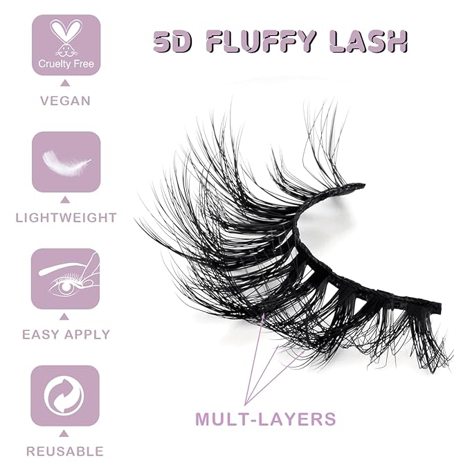 APCYUST Lashes Mink Bulk 30 Pair Wholesale Lashes 5D Fluffy Eyelashes Wholesale Faux Mink Eyelashes Natural Medium Length Fake Lash with Portable Pack (Clusters 30 Pairs)