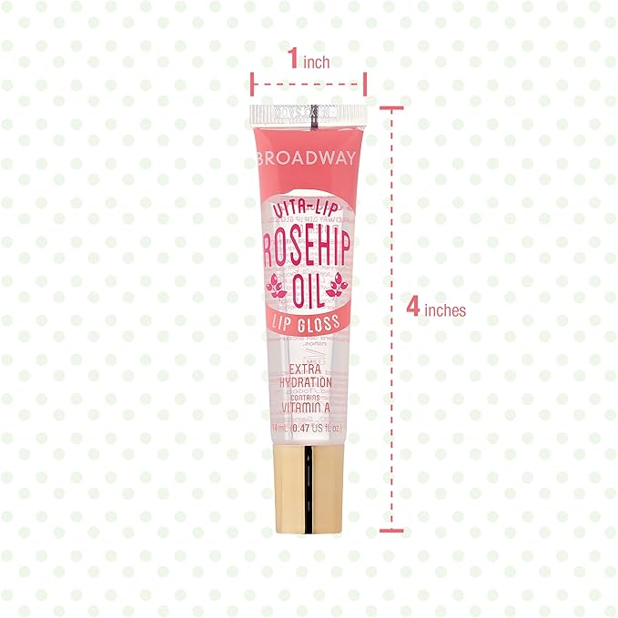 Ruby Kisses Broadway Vita-Lip Clear Lip Gloss (Rosehip Oil 48 Pack), Ultra-Hydrating & Soothing Formula with Vitamin Oils, High-Shine Non-Sticky Finish, Healing Glossy Lip Balm With Vitamin A