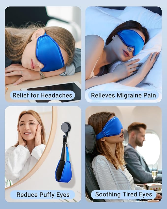 Cooling Eye Mask for Puffy Eyes: Fsa Eligible Items Hsa, Face Ice Eye Pack for Migraine After Surgery Relief - Reuable Cold Compress for Headaches Puffiness - Comfortable Weighted Fit Gel Sleep Mask
