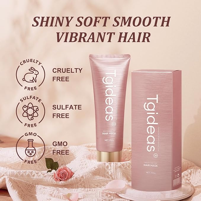 Tgideas Smooth Hydrating Hair Mask， Strengthening Shampoo ， For Dry Damaged Hair, Deep Conditioning Treatment Keratin Hair Mask,Repairs & Strengthens All Hair Types