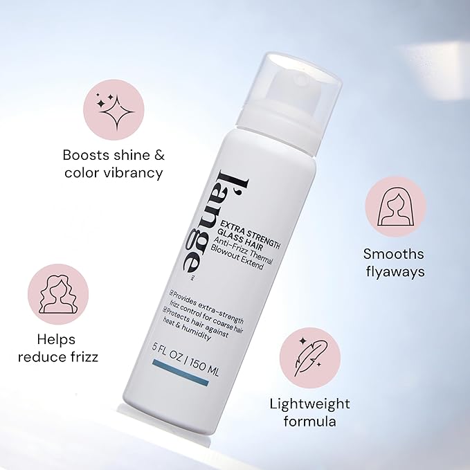 L'ANGE HAIR Extra Strength Glass Hair Anti-Frizz Thermal Blowout Extend | High-Performance Heat Protectant Spray for Ultimate Frizz Control & Shine | Blow Dry Extender Styling Mist | 5 fl oz
