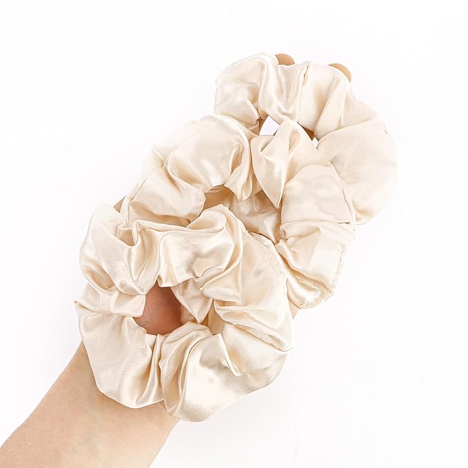 Silk Satin Scrunchies for Women Girls 24 PCS Hair Scrunchies Silk Satin Hair Ties for Thick Hair Bulk Hair Ties Hair Accessories