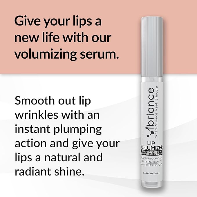 Vibriance Hydrating Lip Volumizer - Plumping Gloss with Hyaluronic Acid - Plumper Smooths Lines and Wrinkles, 0.14 fl oz