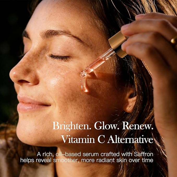 Brightening Saffron Serum,Natural Radiance Enhancer, Skin Tone Evener,Luminous Complexion,1.01 Floz