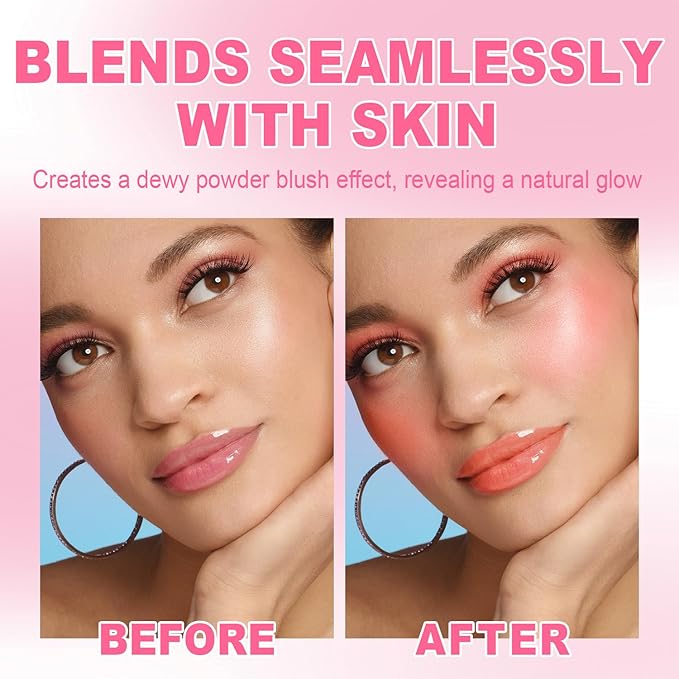 2 Pcs Jelly Blush Contour Stick for Cheeks Eyes Lips Lightweight Dewy Finish Blush Stick Waterproof Long Lasting Contour Trio Wand Face Makeup Set for Wome (2PCSB（3+4）)