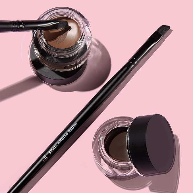 e.l.f. Small Angled Brush, Creates Even, Thin & Straight Lines, Great For Applying Lip Color, Eyebrow Color & Eyeliner, Vegan & Cruelty-Free