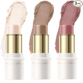 FALOCUTUS 3 Pcs Contour Stick Set,Cream Blush & Highlighter Bronzer Pen,Long Lasting & Smooth Natural Face Contouring.LIGHT-WARM