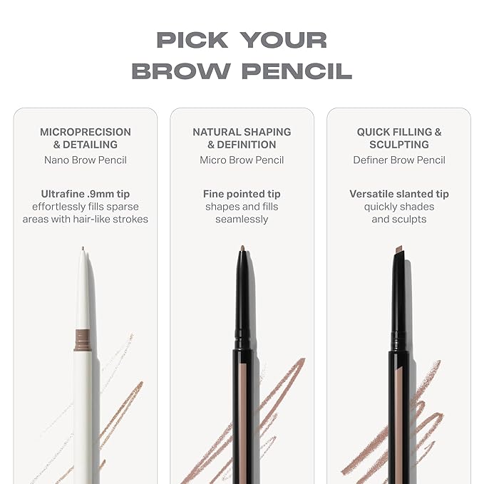 Morphe Nano Brow Pencil - Ultrafine Eyebrow Pencil for Hairlike Strokes - Precision Eye Makeup with Spoolie Brush for Natural Definition and Long-Lasting Wear - Biscotti (0.001 oz)
