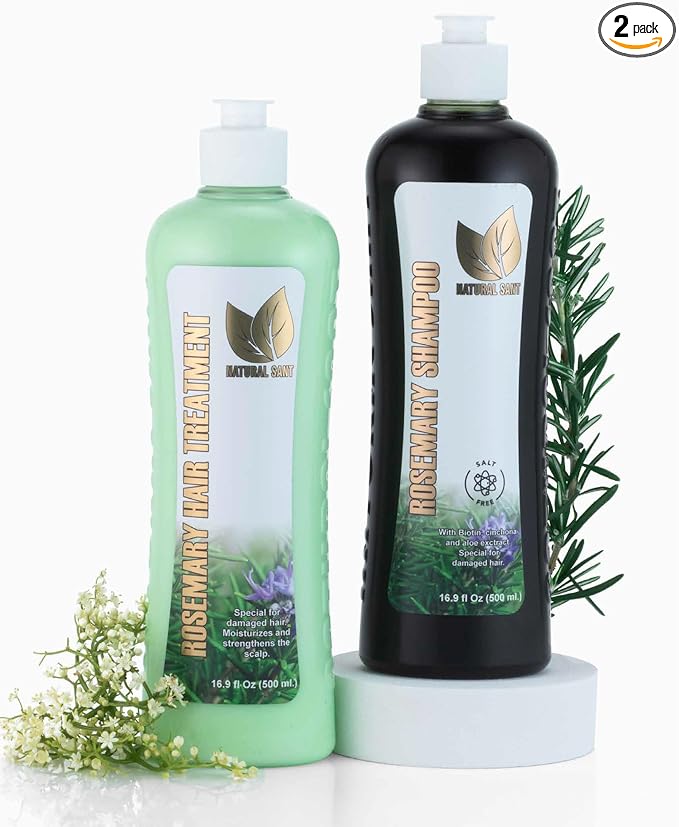 Natural Sant Rosemary & Cinchona Shampoo & Conditioner Set – Sulfate-Free, Hair Growth Support, Moisture & Repair – 16 fl oz Herbal Hair Care
