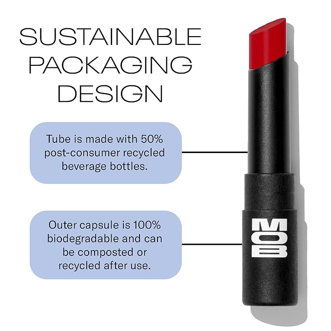MOB Beauty Soft Matte Lipstick, M67 Red, Long Lasting, Weightless Blurring Lip Color Infused with Skincare, Vegan, Silicone-Free, Cruelty Free