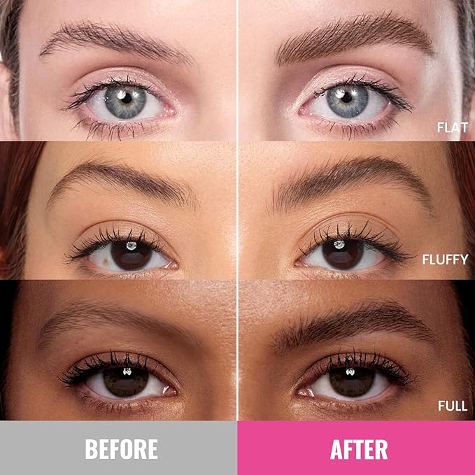 2 Pack Eyebrow Tint and Setting 2 in 1 Fluffy Volumizing Brow Mousse Kit, All Day Hold Brow Dye Gel with Brush For Natural Full-Looking Eyebrow Makeup, Soft Brown