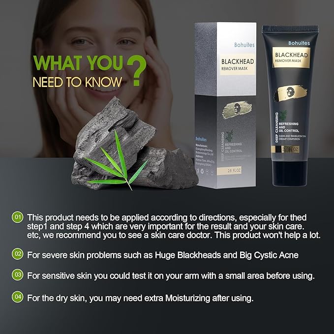 Blackhead Remover Mask – Black Head Remover for Face & Nose, Deep Pore Cleansing, Reduces Blackheads & Excess Oil, Refines Pores for All Skin Types(2.8 Ounce (Pack of 1), Aloe Vera)