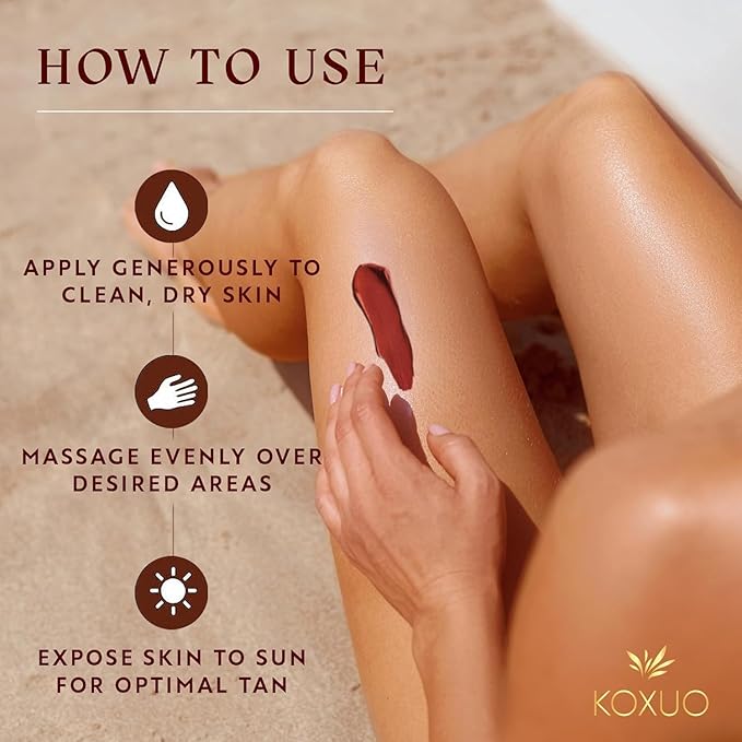 Carotene Tanning Gel for Deep Natural Tan – Tanning Accelerator with Coconut Oil, Carrot Extract & Vitamin E – Bronzing Body Moisturizer for Indoor & Outdoor Use 100g