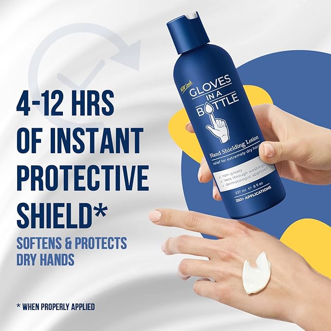 Gloves In A Bottle 6-Pack Shielding Lotion with Dispenser for Dry Skin, 8 ounce