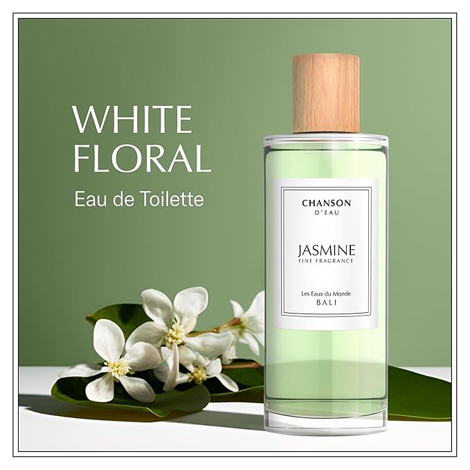 Chanson Jasmine Eau de Toilette 3.4 fl oz (Pack of 1), Notes of Jasmine, Tuberose, and Vanilla, Women's Fragrance, Long Lasting, Everyday Fragrance, Travel Size
