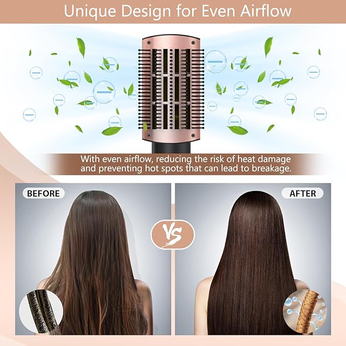 Natrial Hair Dryer Brush Blow Dryer Brush in One Hot Air Paddle Brush for Drying and Straightening, Volumizer Multi-Styler Smooth Curls for All Hair Types, Frizz-Free Blowout Brush for Salon Quality