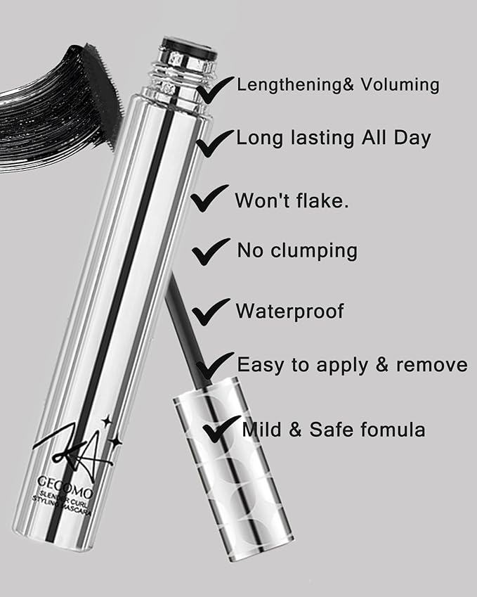 Mascara for Older Women 60 Plus,Black Prime Waterproof Length and Volume Lash Mascara for Mature Hypoallergenic Volumizing Máscara with Thinning Lashes,Long Lasting No Clumps for Sensitive Eyes-01