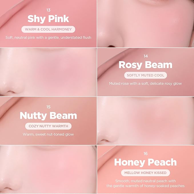 lilybyred Luv Beam Cheek Balm | Heart-Shaped Korean Cream Blush, Semi-Matte Finish, Long-Lasting, Blendable & Buildable, Soft Creamy Texture, Lightweight, Natural Flush, 0.12 oz. (13 Shy Pink)