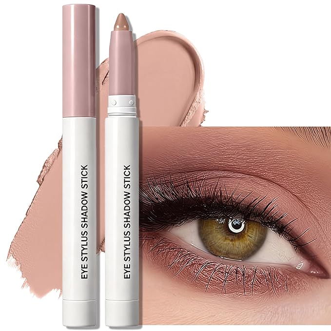 Taupe Brown Eyeshadow Stick, Cream Eye Shadow Stick Matte Finish Waterproof Long Lasting Multi-Use Eyeliner Pencil with Precision Tip, Buildable & Blendable High Pigmented Eye Crayon Makeup