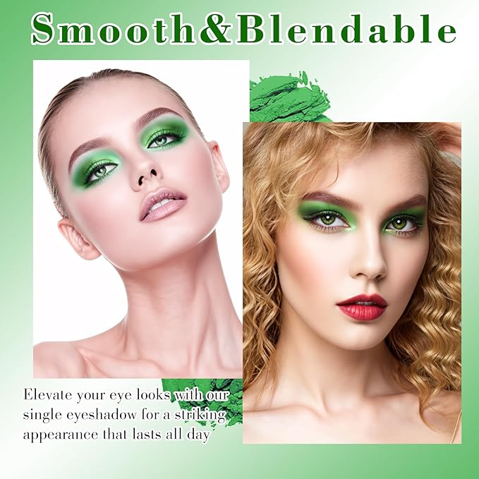 MEICOLY Light Green Eyeshadow with Mirror, Shamrock Forest Green Eye Shadow for St Patricks Day, Matte Eye Shadow Palette for Wicked Witch Elphaba Makeup, High Pigmented & Waterproof