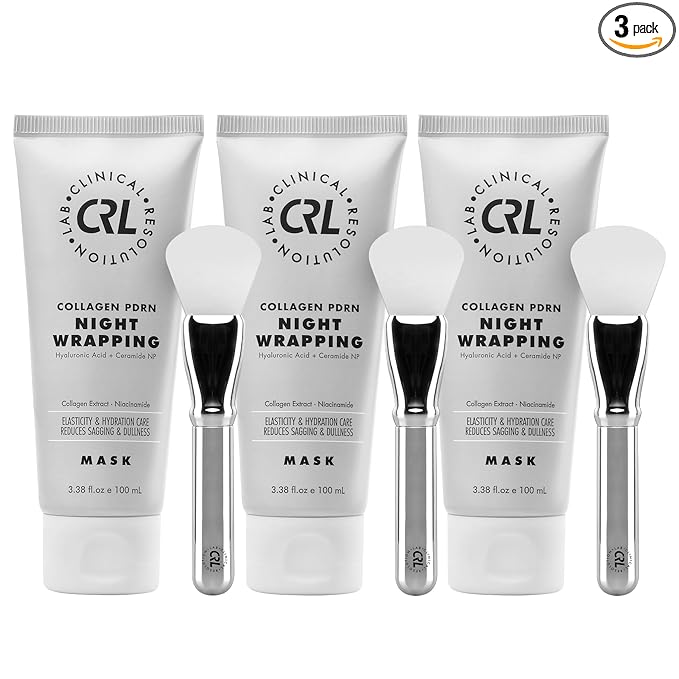Clinical Resolution PDRN Collagen Night Wrapping Mask, All-In-One Nourish, Revitalize, Radiance for Youthful Glowing Skin Overnight Peel Off Face Mask Korean Skin Care Lab, 100ml 3 Pack