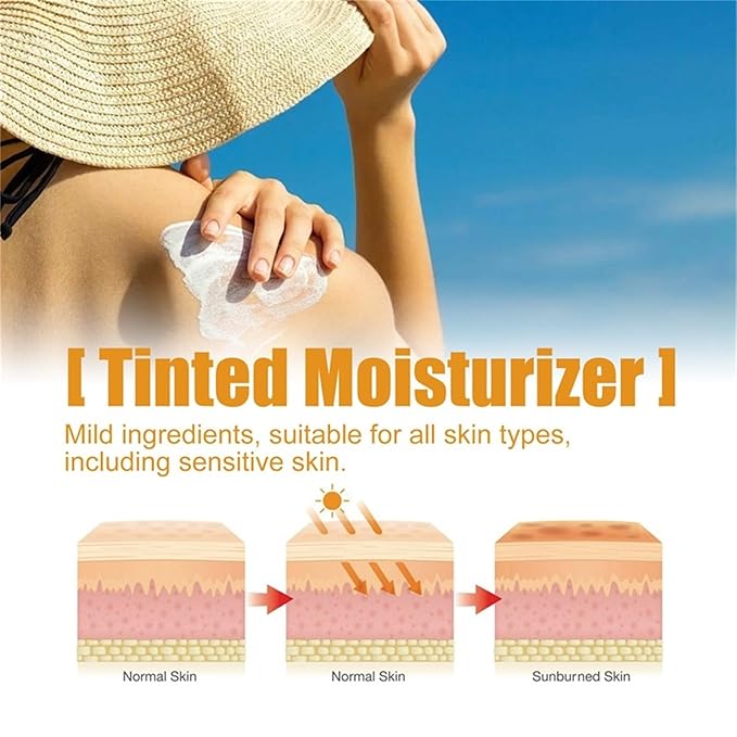 Tinted Sunscreen for Face SPF 50,Universal Protector Solar Moisturizing SPF50 PA+++, Travel Size, No Sticky Refreshing Skin Care Solution for All Skin Type (2PC)