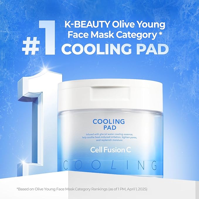 Cell Fusion C Post Alpha Cooling Pad – Hydrating & Cooling Korean Toner Pads | Panthenol & Glacier Water | Hydrating, Depuffing, Pore Care | 70 Pads / 6.08 fl.oz.