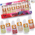 Cuticle Oil Set - 6pcs with Flowers, Vitamin E for Nail Repair & Strengthening