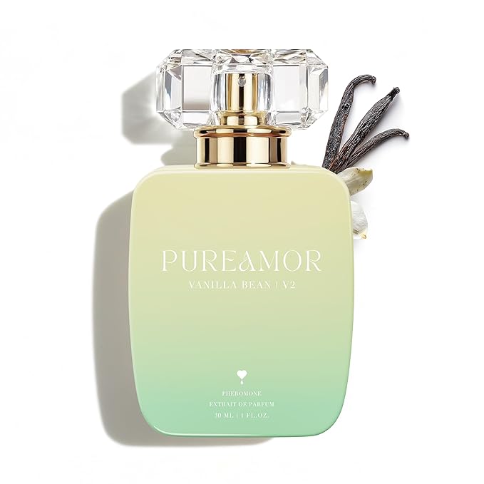 PUREAMOR Pheromone Perfume for Women, Vanilla Bean Extrait de Parfum - Long Lasting Warm Gourmand Vanilla Scent, 30% High Concentration, Full Size Fragrance Spray, 1.0 oz / 30 ml
