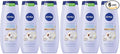 NIVEA Pampering Coconut and Almond Milk Body Wash with Nourishing Serum,Moisturizing Body Wash for Women,Enriched with Provitamin B5 and Vitamin E,20 Fl Oz Bottle,(Pack of 6)
