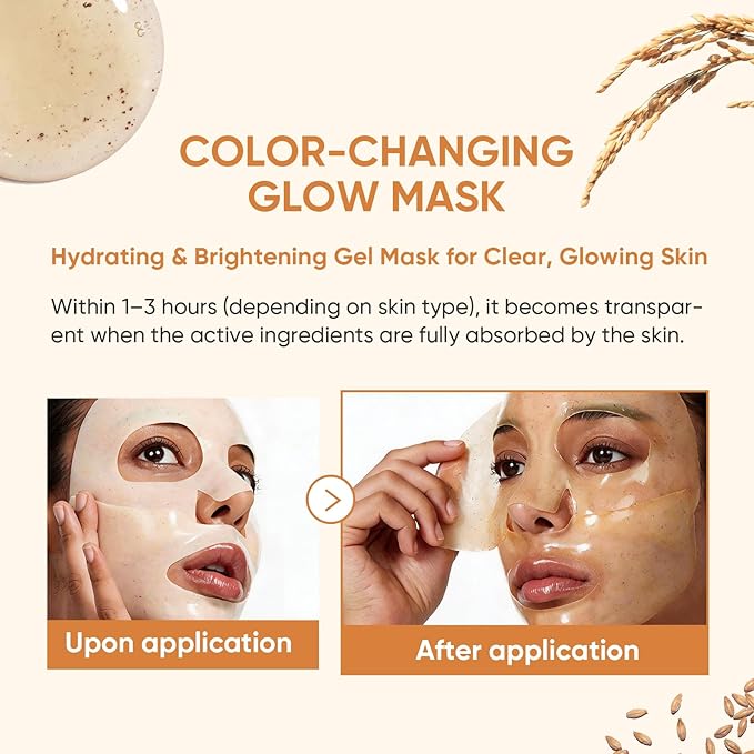 TEAWOO Rice Deep Collagen Face Mask, 38g x 24 EA, Moisturizing and Hydrating Overnight Facial Mask, Contains Ceramide & Collagen for Glass Glow Skin, Korean Skincare