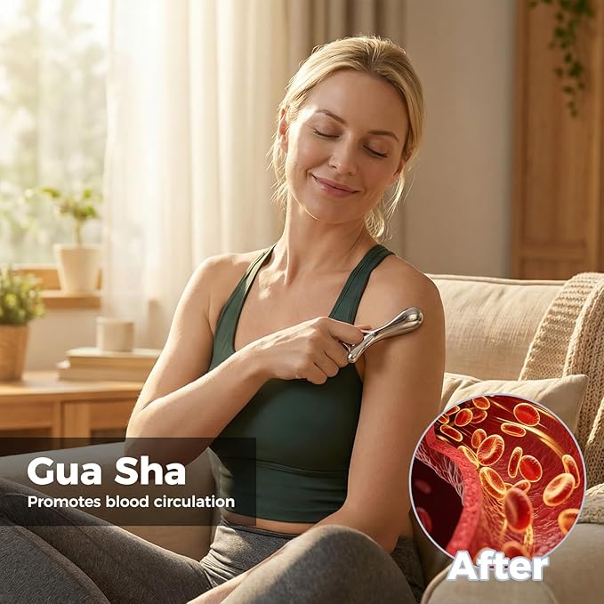 Ranarose Trigger Point Massage Tool for Deep Tissue – 6 in 1 Metal Scraper Tool, Fascia Massage Tool for Body Pain Relief, Myofascial Relief, Gua Sha, Thumb Saver & Acupressure Tool