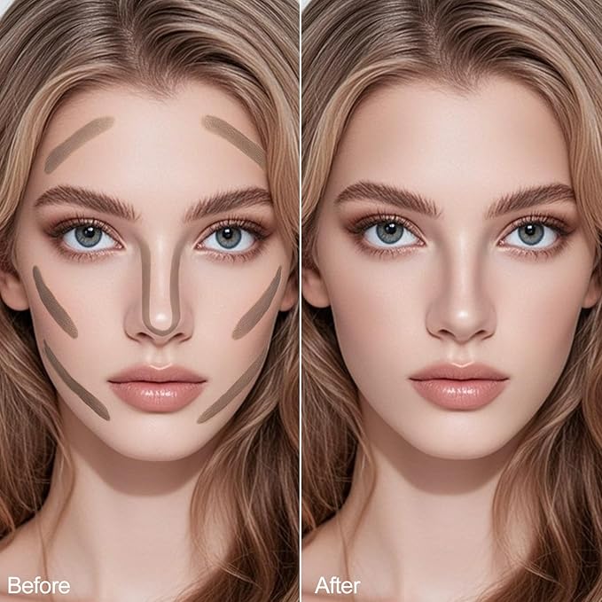 Erinde Cool Toned Contour Stick for Fair Skin, Large Capacity Grey Brown Cream Contour Makeup Stick, Smooth Blendable Matte Bronzer, Waterproof & Long Lasting Face Shaping Nose Contouring Sticks