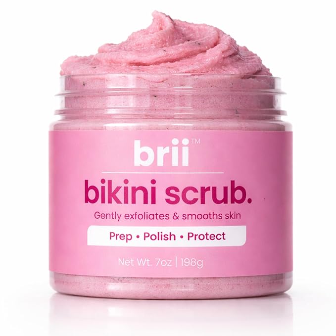 brii Exfoliating Pre Shave + Pre Wax Bikini Area Scrub For Skin Prone To Razor Bumps, Ingrown Hairs & Dark Spots – Gentle Bikini Line & Intimate Area Scrub for Smooth, Even-Tone Skin