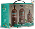 ARGAN MAGIC Hair Care Essentials Trio - Shine Boosting Shampoo | Moisturizing Conditioner | 10 in 1 Leave in Spray | Restores Shine & Elasticity | Hydrates | Detangles, (32 oz / 8 oz)