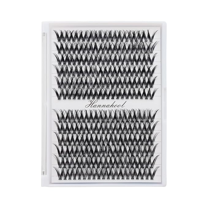 12rows-Large Tray Mixed 8-10-12-14-16mm/Mixed 14-15-16mm/Mixed14mm-16mm/Mixed 18-20mm Wide Stem Individual False Eyelashes Dramatic Black Cluster Eyelashes (MY009-14-16MM)