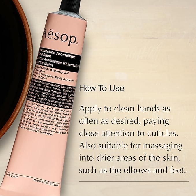 Aesop Hand Balm Set – Resurrection, Reverence & Eleos Hand Cream Trio– Deeply Nourishing Botanical Hand Care with Citrus, Woody & Herbaceous Aromas | 2.4 oz each Travel Size
