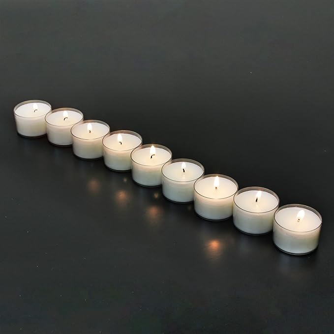 Stonebriar 192 Count White Unscented 6 to 7 Hour Extended Burn Time Clear Cup Tea Light Candles (Pack of 2)