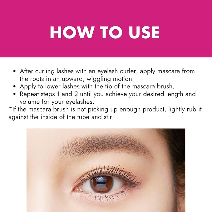 Heroine Make Volume & Curl Mascara Advanced Film, Film type formula and Water proof The 3rd Generation mascara with both advantages